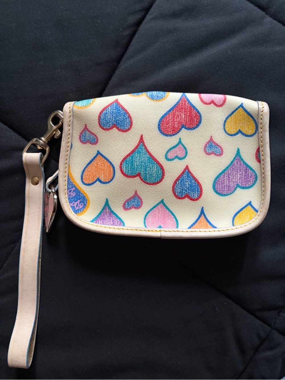 Dooney and Bourke Wristlet with Multicolor Hearts - Picture 2 of 5